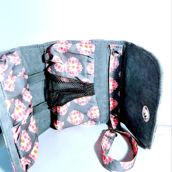 Lilly Bit foldable Pink and Grey Diaper Clutch with strap - Picture 5 of 14